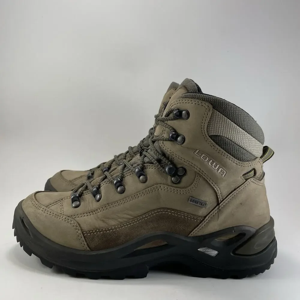 Lowa Renegade GTX Mid Womens Size 9.5 Waterproof Gore-Tex Stone Brown Boots